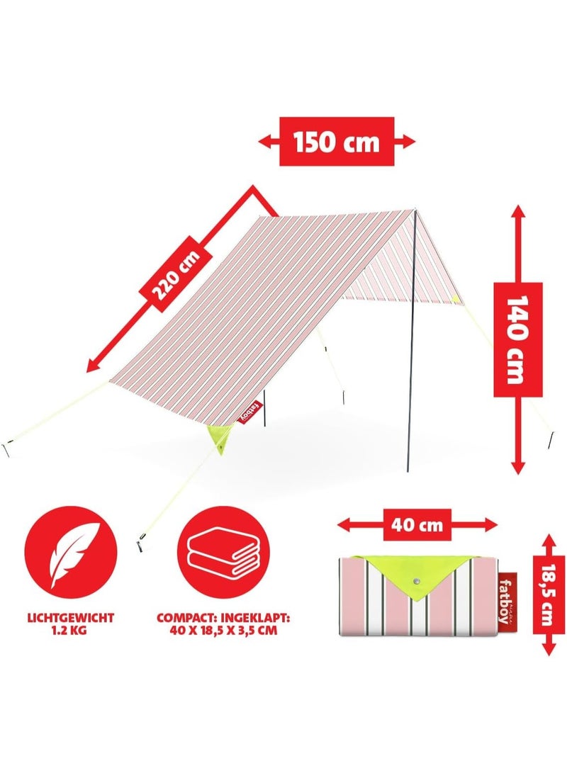 Fatboy Miasun Beach Tent | 3 m² of shade | Fits 2 adults and 2 kids | cotton fabric with aluminum poles and ground pegs | Lightweight and compact | 330x190x140 cm - Melrose - Image 3
